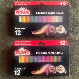 NIP Prang Professional colored paper chalk. 2 boxes of 12. Assorted colors.